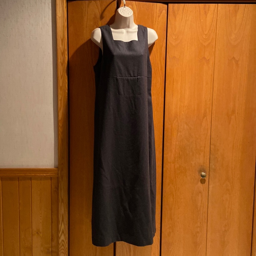 Garnet Hill Long Wool/Cashmere Charcoal Gray Dress Sz 6